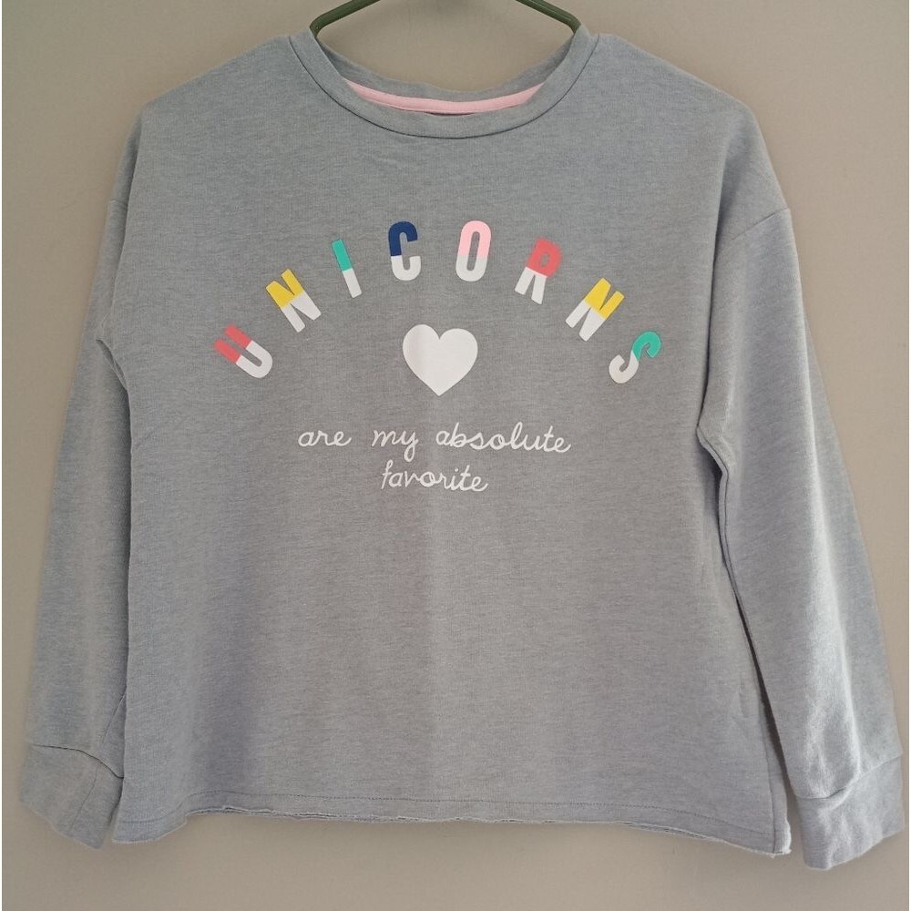 Arizona Jean Company Grey Oversized Sweatshirt Raw Hem Size 10/12